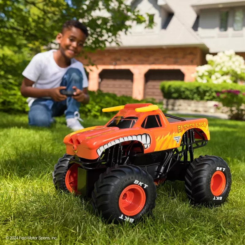 Monster Jam , El Toro Loco RC Monster Truck z efektami dymu Atomizer, skala 1:15, zabawki dla chłopców i dziewczynek od 3 lat