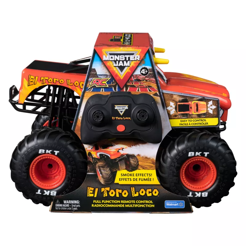 Monster Jam , El Toro Loco RC Monster Truck z efektami dymu Atomizer, skala 1:15, zabawki dla chłopców i dziewczynek od 3 lat