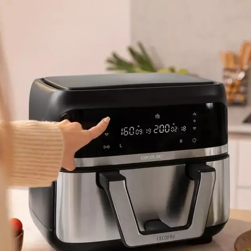 Frytkownica beztłuszczowa Cecotec Cecofry Dual 9000 9 L 2850 W Czarna Stal nierdzewna
