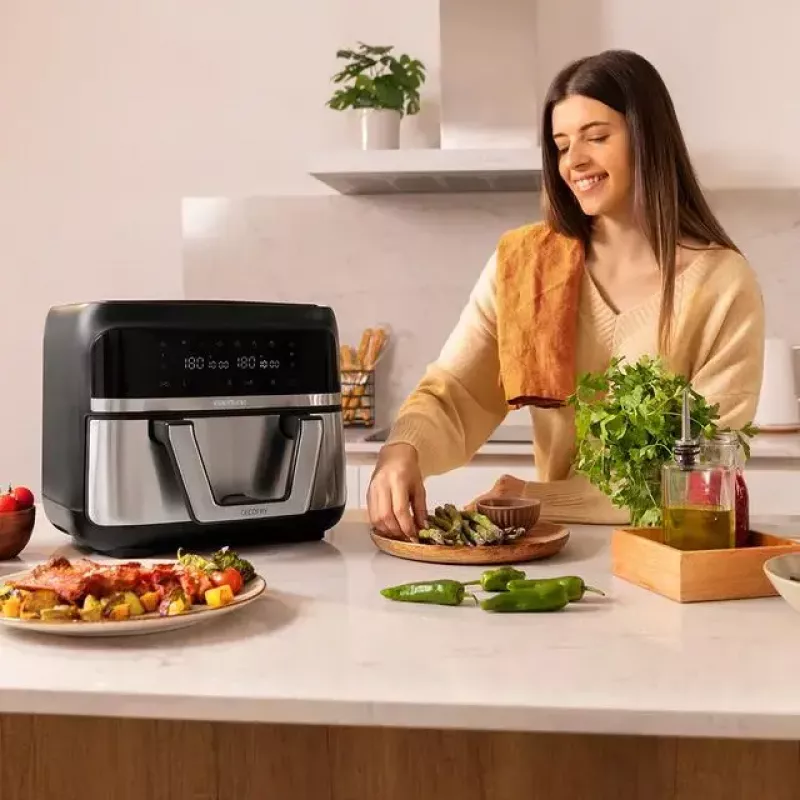 Frytkownica beztłuszczowa Cecotec Cecofry Dual 9000 9 L 2850 W Czarna Stal nierdzewna