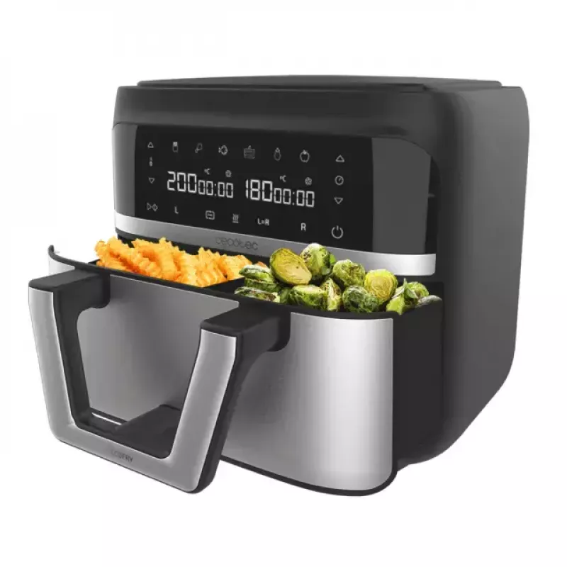 Frytkownica beztłuszczowa Cecotec Cecofry Dual 9000 9 L 2850 W Czarna Stal nierdzewna