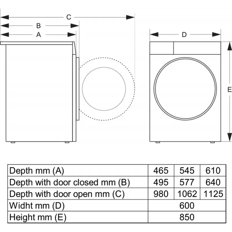 Pralka Gorenje WPNEI14A2TS Front-load 10 kg 1400 obr./min Czarny, Biały