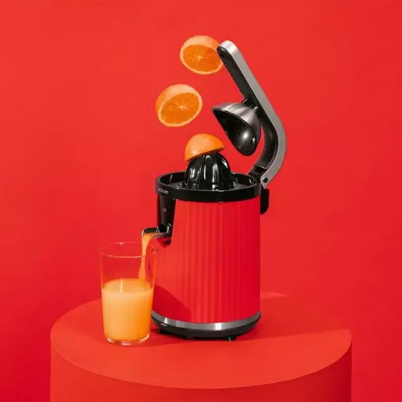 Wolnoobrotowa wyciskarka Cecotec Xqueeze RetroJuice 600 600 W Czarna Czerwona Stal nierdzewna