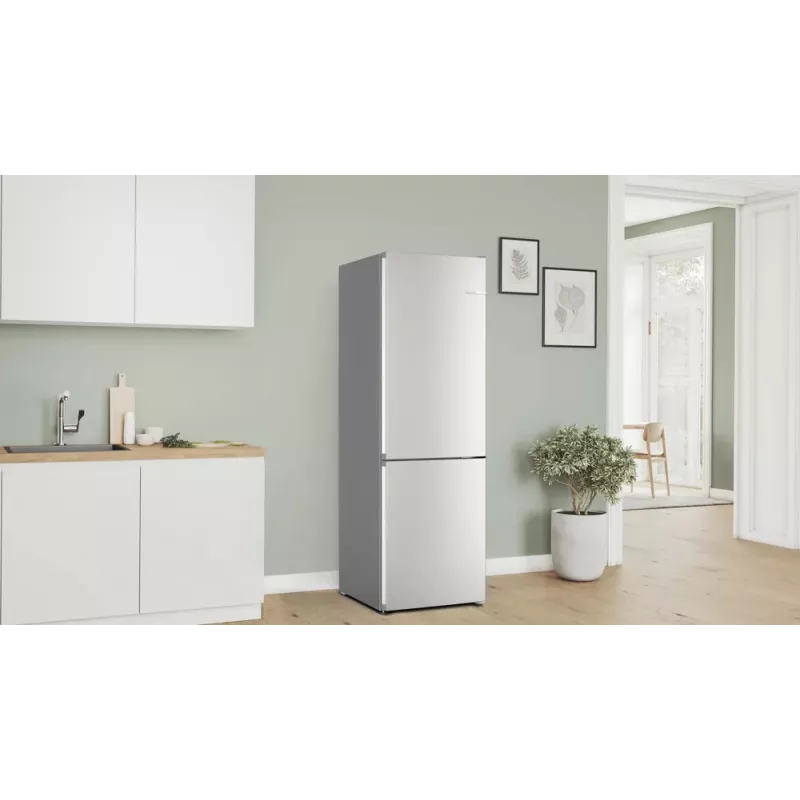 Lodówko-zamrażarka Bosch Serie 4 KGN362LAF wolnostojąca 321 L Metaliczna