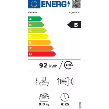 Suszarka Siemens iQ700 WQ46B2D41 Wolnostojąca Ładowana od przodu 9 kg Biała