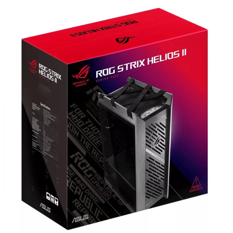 Obudowa PC ASUS ROG Strix Helios II Midi Tower — ATX/Midi Tower, hartowane szkło, GPU 420mm, 3x140mm wentylatory przednie, USB-C