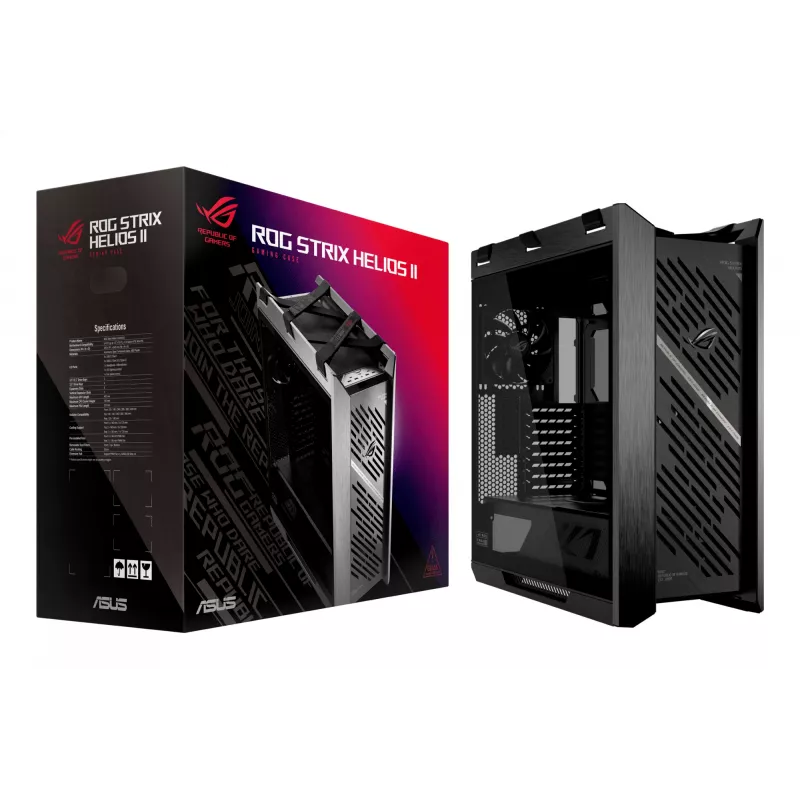 Obudowa PC ASUS ROG Strix Helios II Midi Tower — ATX/Midi Tower, hartowane szkło, GPU 420mm, 3x140mm wentylatory przednie, USB-C