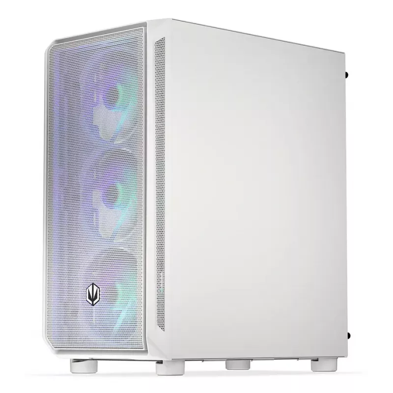 Obudowa PC Midi Tower ENDORFY ARX 500 ARGB biały — hartowane szkło, obsługa ATX/Micro-ATX/Mini-ITX, 3x140mm z przodu + 1x140mm z tyłu, 1×3,5 cala + 6×2,5 cala zatok