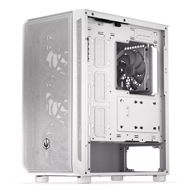 Obudowa PC Midi Tower ENDORFY ARX 500 ARGB biały — hartowane szkło, obsługa ATX/Micro-ATX/Mini-ITX, 3x140mm z przodu + 1x140mm z tyłu, 1×3,5 cala + 6×2,5 cala zatok
