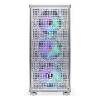 Obudowa PC Midi Tower ENDORFY ARX 500 ARGB biały — hartowane szkło, obsługa ATX/Micro-ATX/Mini-ITX, 3x140mm z przodu + 1x140mm z tyłu, 1×3,5 cala + 6×2,5 cala zatok