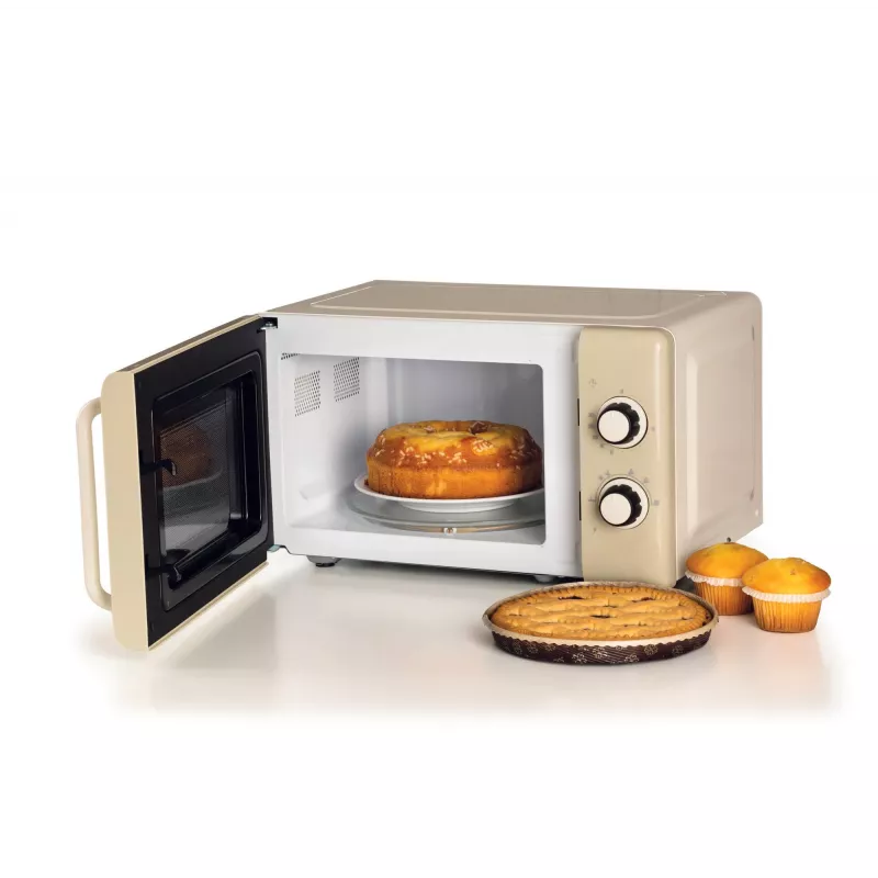 Ariete Vintage Line 3960 Kuchenka mikrofalowa Vintage, 800 W, pojemność 20 l, 3 funkcje, 5 poziomów mocy, minutnik, beżowy