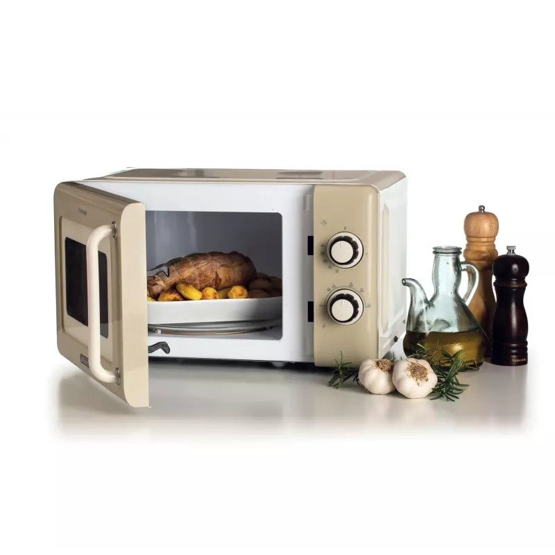 Ariete Vintage Line 3960 Kuchenka mikrofalowa Vintage, 800 W, pojemność 20 l, 3 funkcje, 5 poziomów mocy, minutnik, beżowy
