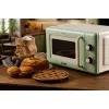 Ariete Vintage Line 3960 Vintage kuchenka mikrofalowa, 800W, pojemność 20L, 3 funkcje, 5 poziomów gotowania, timer, zielony