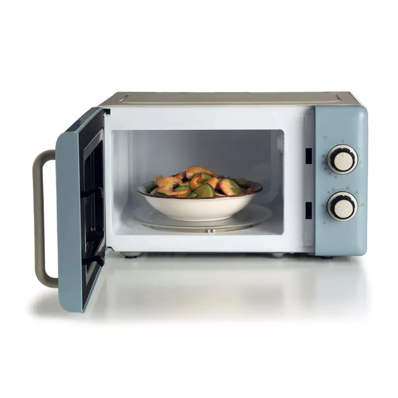 Ariete Vintage Line 3960 Kuchenka mikrofalowa Vintage, 800W, Pojemność 20L, 3 funkcje, 5 poziomów gotowania, Timer, Niebieski