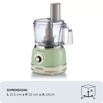 Robot kuchenny ARIETE Vintage Line 1781/04 — 1000 W, 2,1 L, zielony