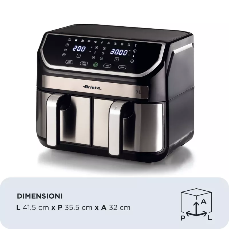 Frytkownica beztłuszczowa Ariete 4625/00 9 L 2100 W Czarny Srebrny