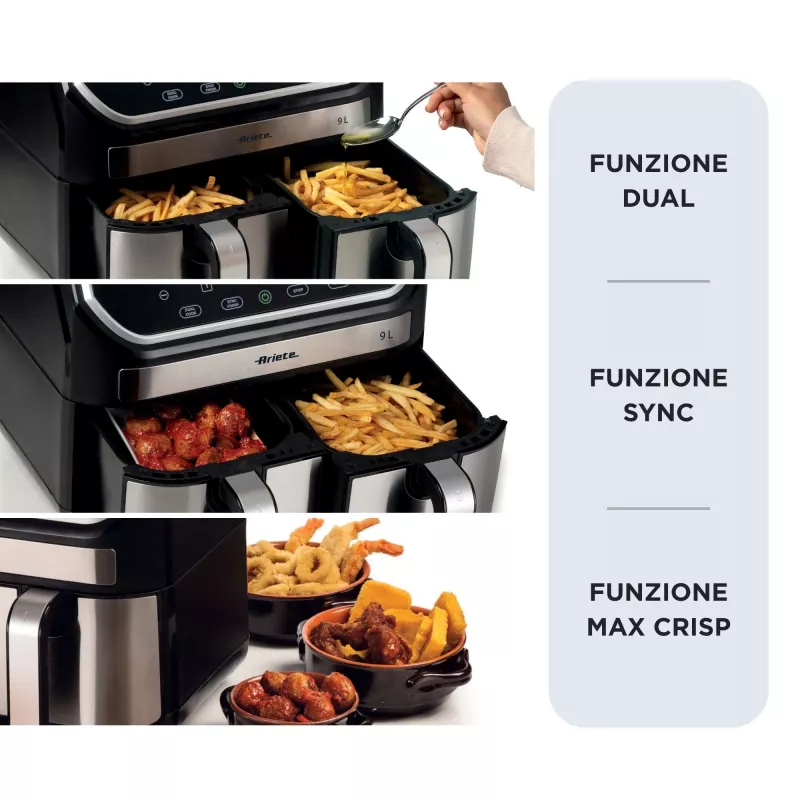 Frytkownica beztłuszczowa Ariete 4625/00 9 L 2100 W Czarny Srebrny