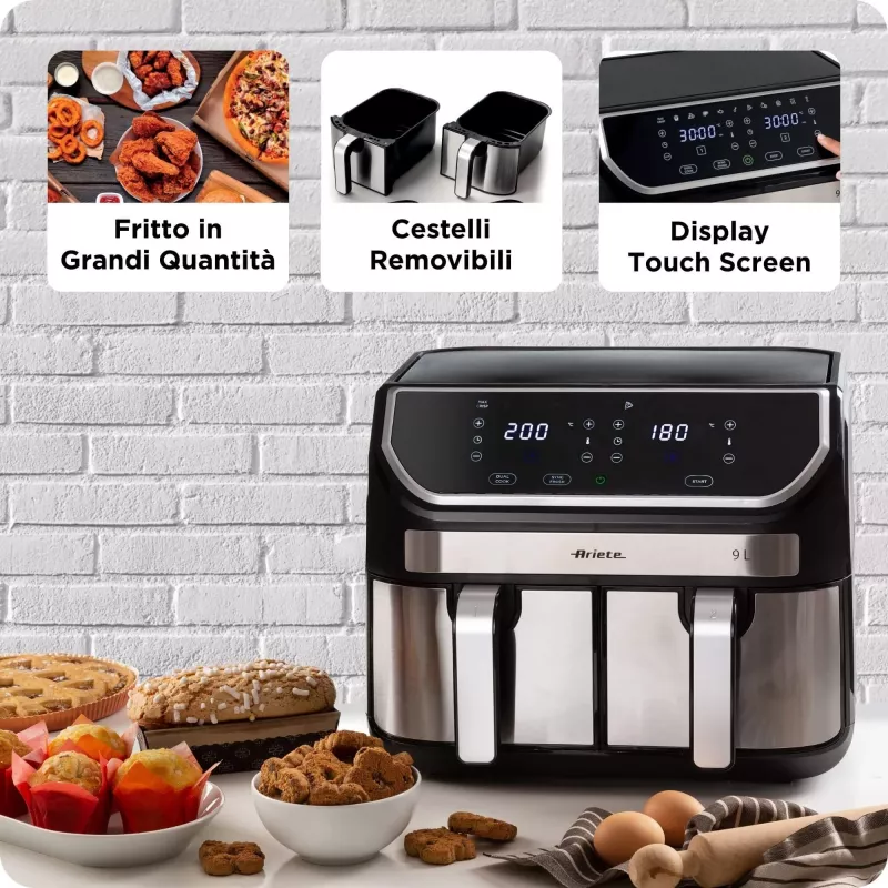 Frytkownica beztłuszczowa Ariete 4625/00 9 L 2100 W Czarny Srebrny