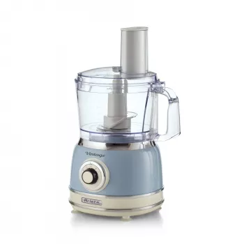 Robot kuchenny ARIETE Vintage Line 1781/05 — 1000 W, misa 2,1 l, sterowanie obrotowe, ostrze ze stali nierdzewnej, niebieski