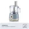 Robot kuchenny ARIETE Vintage Line 1781/05 — 1000 W, misa 2,1 l, sterowanie obrotowe, ostrze ze stali nierdzewnej, niebieski