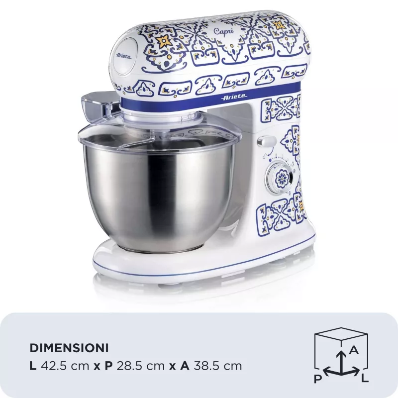 Ariete 1588 Capri mikser, planetarny, 7 prędkości, 2400 W, 5,5 litra, misa ze stali nierdzewnej