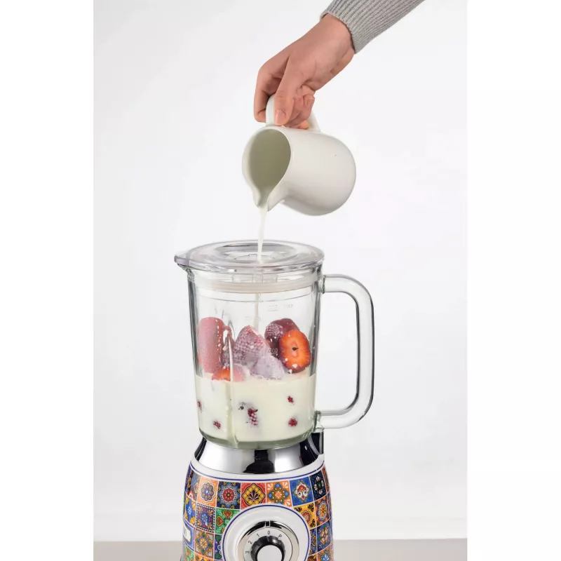 Blender Ariete 583 Positano z szklanym dzbanem 1,5 l, 4 ostrzami ze stali nierdzewnej, 4 prędkościami + puls, 1000 W