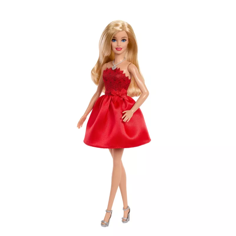 Barbie Mattel 80th Anniversary Ruby-Red Celebration Fashion lalka Wearing czerwony Dress with Accessories