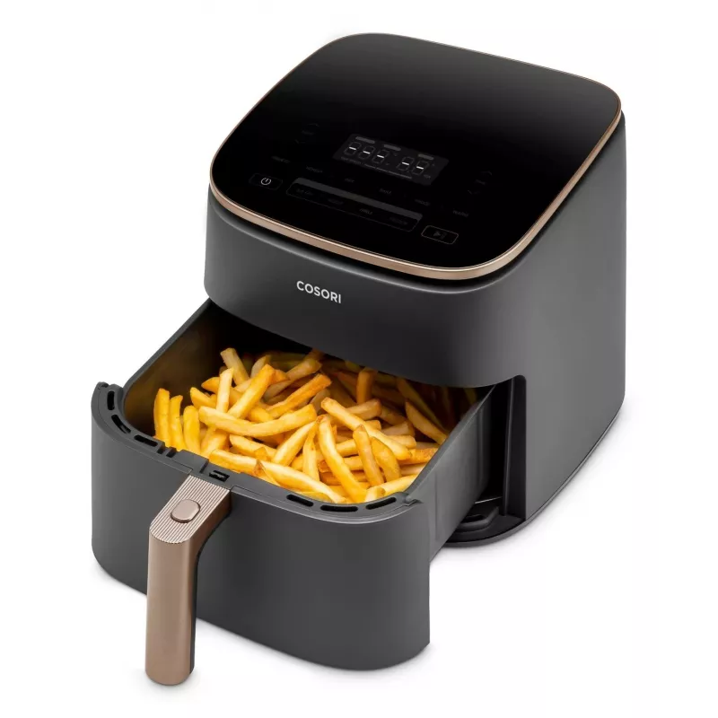 Cosori Turbo Blaze Chef Edition Single 6 L Wolnostojąca 1725 W Frytkownica na gorące powietrze Czarna, Różowe złoto