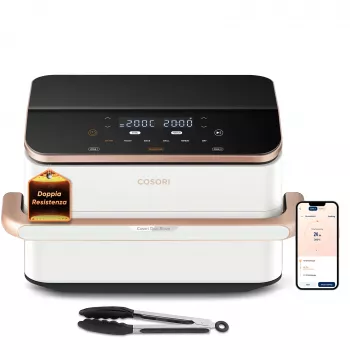 Cosori Dual Blaze Twinfry Chef Edition Podwójna 10 L Wolnostojąca 2800 W Frytkownica powietrzna Złoto-różowy, Biały