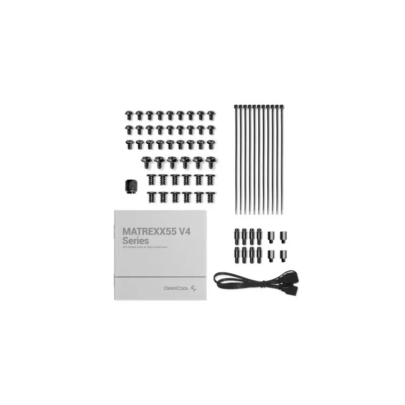 Obudowa PC DeepCool MATREXX55 V4 C Midi Tower Czarna — szkło hartowane, obsługa ATX/microATX, USB-C, maks. GPU 370 mm