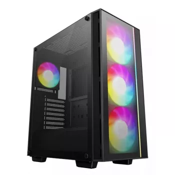 Obudowa PC DeepCool MATREXX55 V4 C Midi Tower Czarna — szkło hartowane, obsługa ATX/microATX, USB-C, maks. GPU 370 mm
