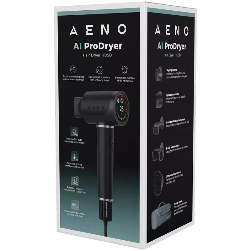Suszarka do włosów AENO AENO AI ProDryer HD5B AHD0005B 2200W Technologia jonowa