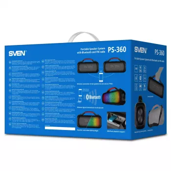 Głośnik mono przenośny SVEN PS-360 Czarny