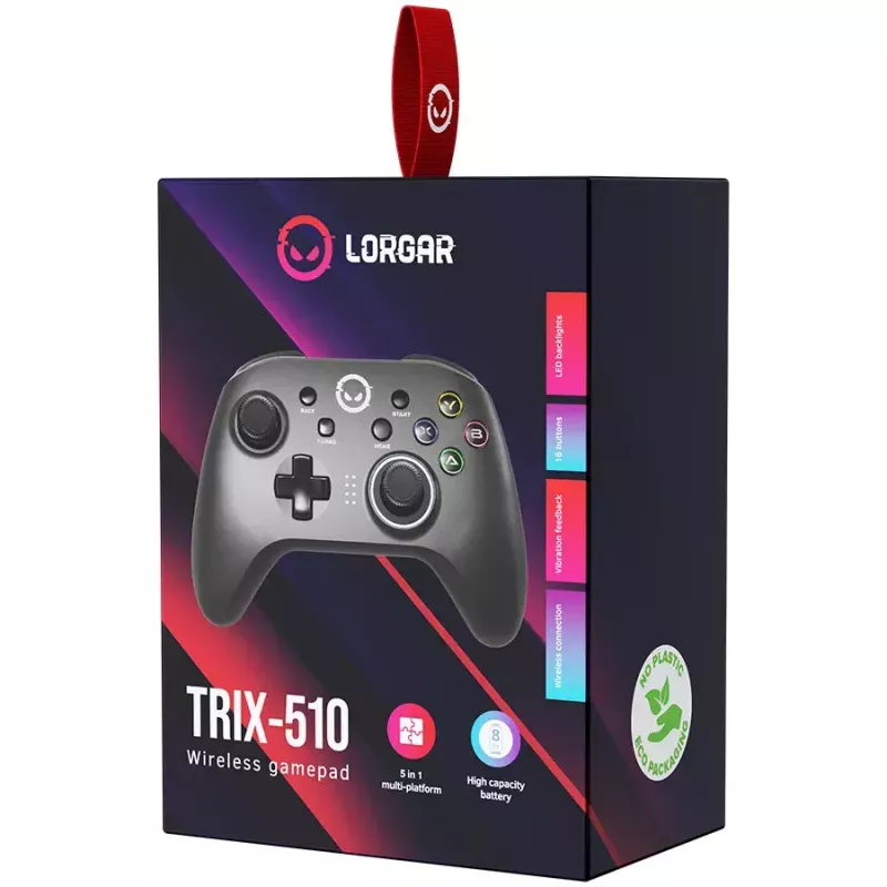 Gamepad Lorgar LRG-GP510 Czarny Bezprzewodowy kontroler USB do Nintendo Switch PC Playstation 3