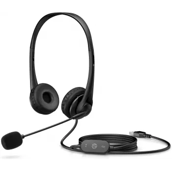 Zestaw słuchawkowy HP Stereo USB G2, Przewodowy, Biuro/Call center, 90 g, Zestaw słuchawkowy, Czarny