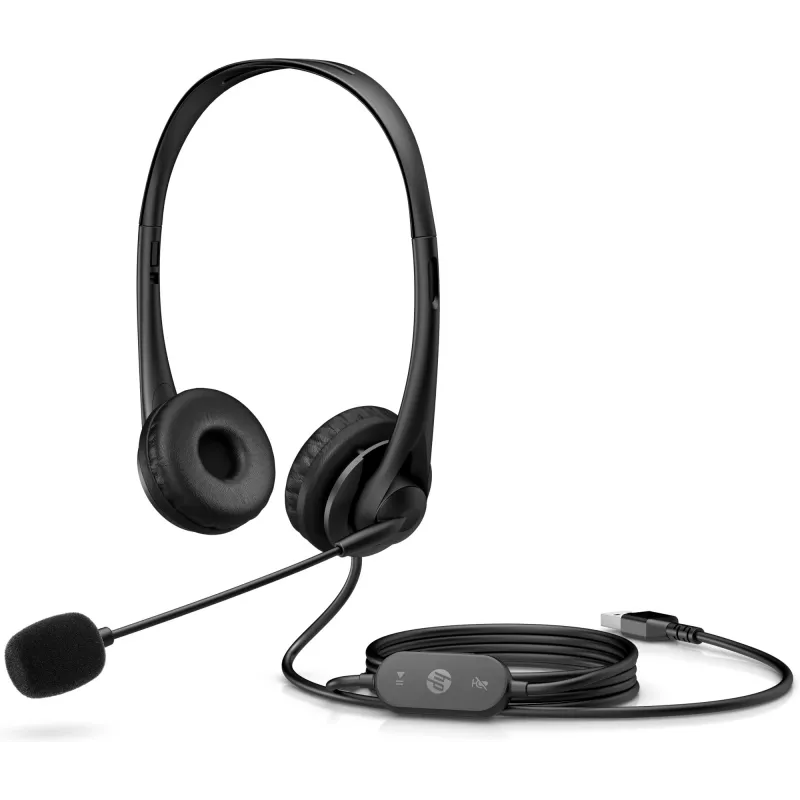 Zestaw słuchawkowy HP Stereo USB G2, Przewodowy, Biuro/Call center, 90 g, Zestaw słuchawkowy, Czarny