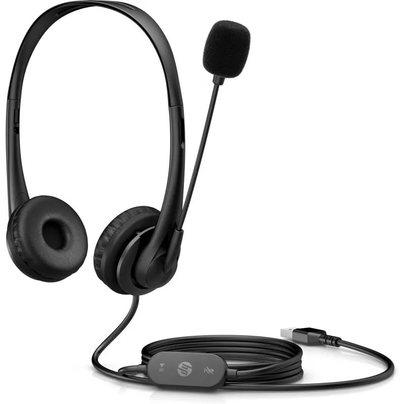 Zestaw słuchawkowy HP Stereo USB G2, Przewodowy, Biuro/Call center, 90 g, Zestaw słuchawkowy, Czarny