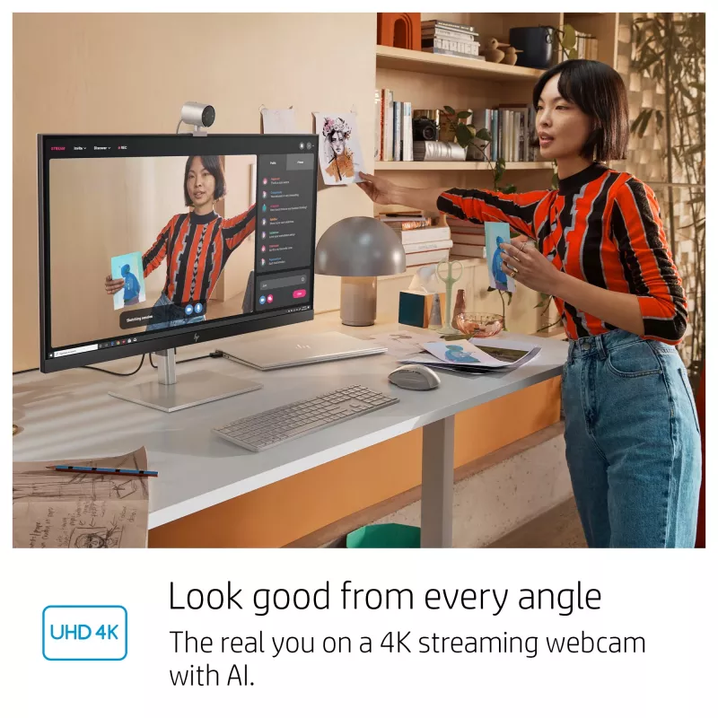 HP 950 4K Webcam, 3840 x 2160 pikseli, Full HD, 30 kl./s, 1x, Auto, Auto