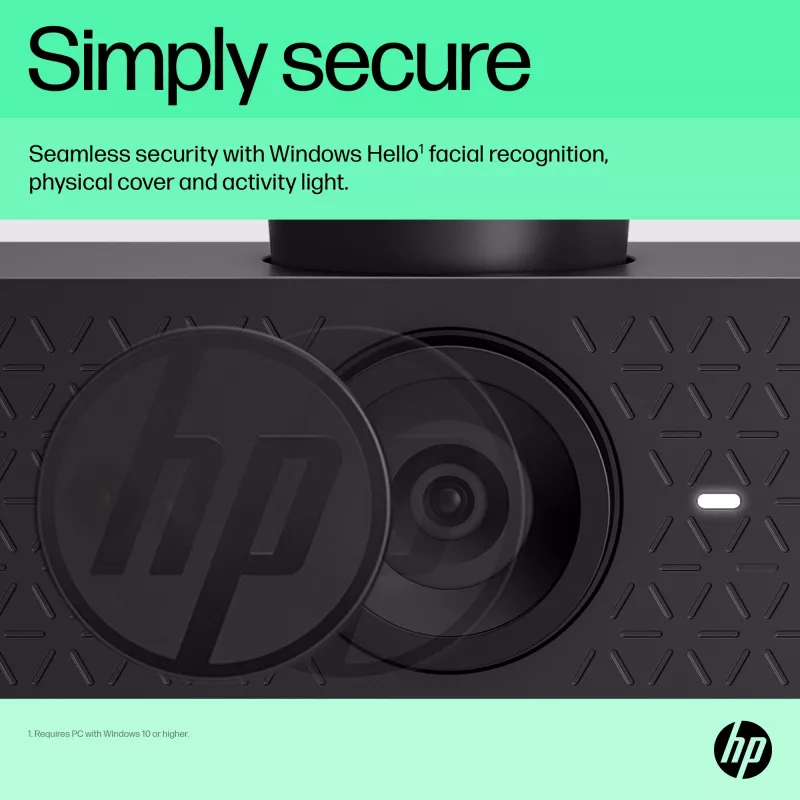 HP 625 FHD Webcam, 4 MP, 1920 x 1080 pixels, Full HD, biznesowa, USB, czarna