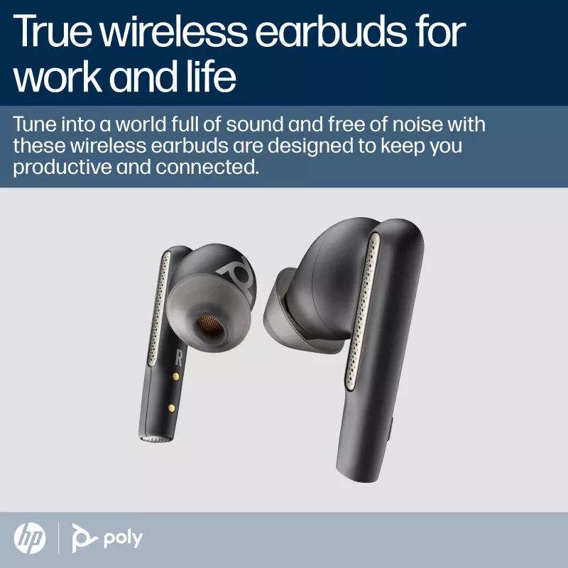 HP Poly Poly Voyager Free 60 UC Carbon Czarny Earbuds +BT700 USB-A Adapter +Basic Charge Case