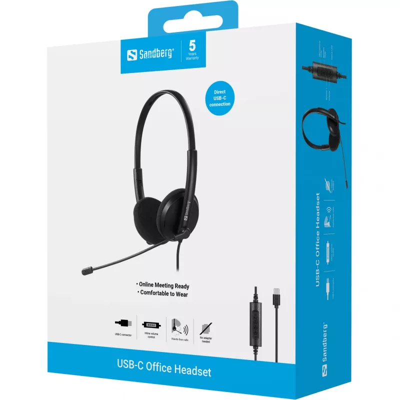 Zestaw słuchawkowy Sandberg USB-C Office Headset