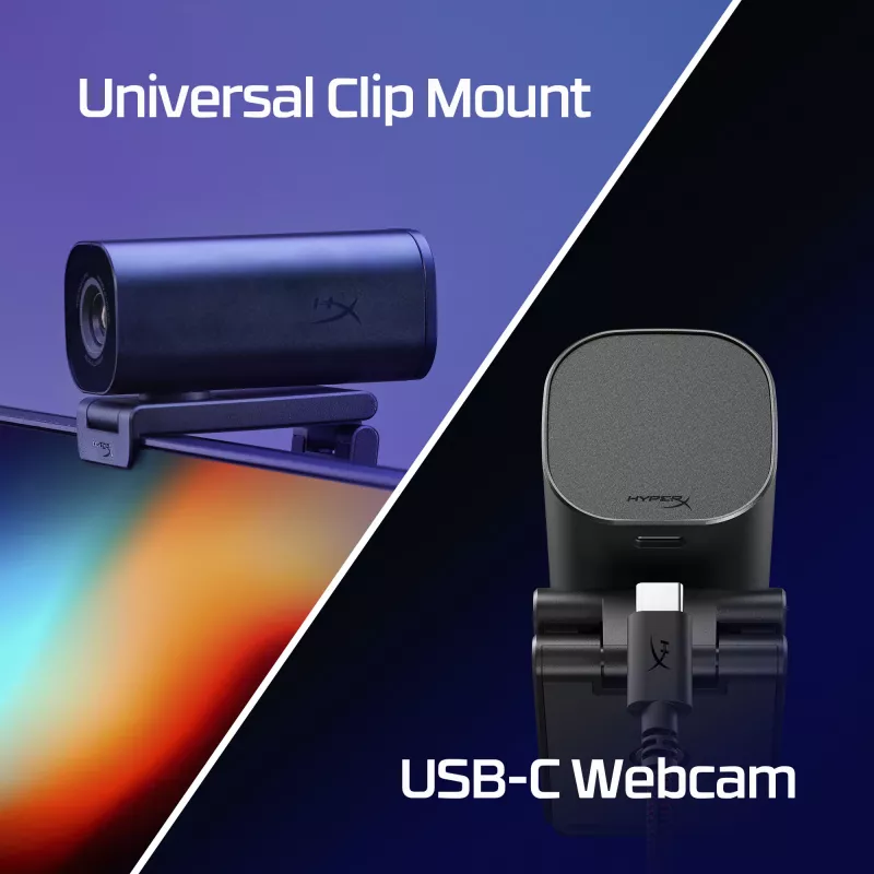 HyperX Vision S Webcam, Czarny, Windows 10, Windows 11, Mac OS X 10.10 Yosemite, MacOS, ChromeOS, 45 mm, 93,3 mm