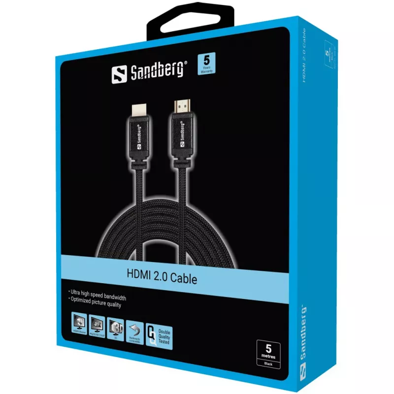 Kabel HDMI Sandberg HDMI 2.0 19M-19M 5m