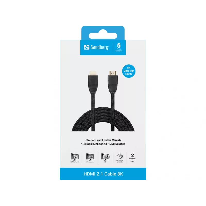 Kabel HDMI Sandberg HDMI 2.1 kabel 8K 2m