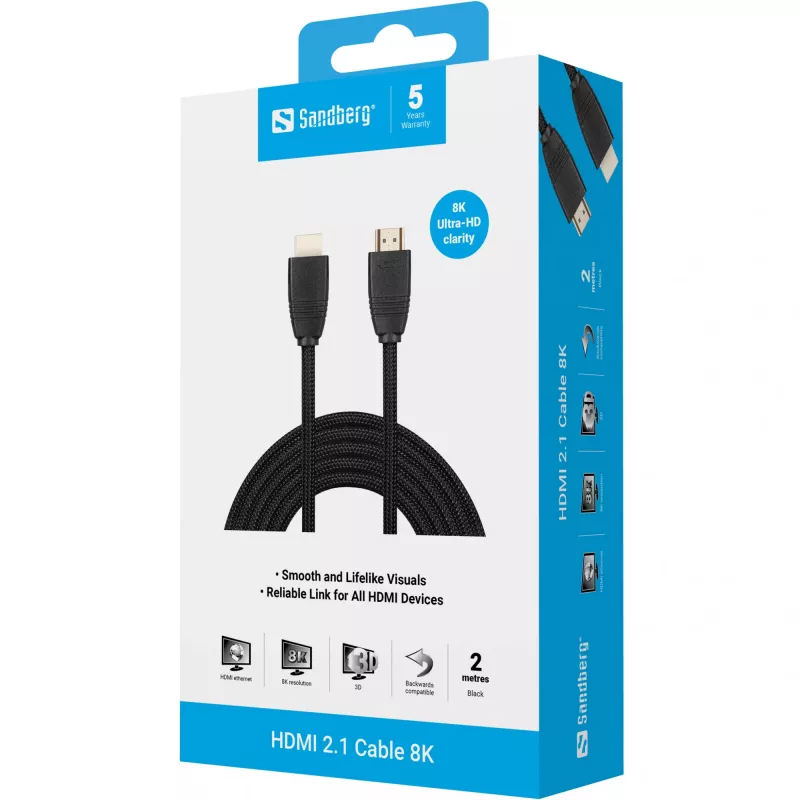 Kabel HDMI Sandberg HDMI 2.1 kabel 8K 2m