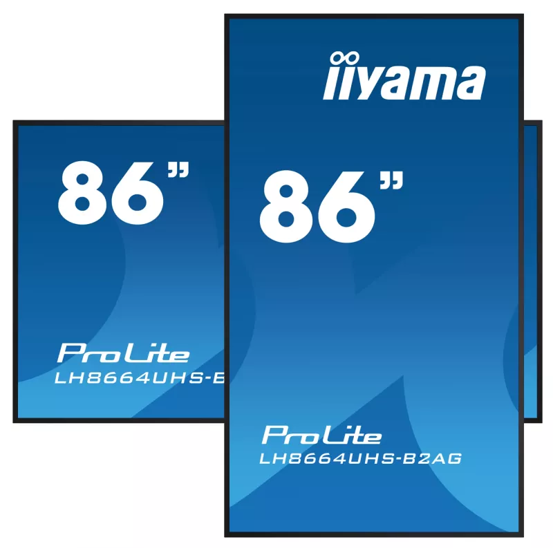 iiyama LH8664UHS-B2AG Wyświetlacz reklamowy Digital signage panel płaski 2.17 m (85.6 cala) Wi-Fi 500 cd/m² 4K Ultra HD Czarny Wbudowany procesor Android 11 24/7