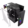 Obudowa PC GEMBIRD Fornax 2000 RGB Midi Tower Czarna — Micro ATX/ITX/ATX, 1x120mm tylny wentylator, 2x2.5 cala zatoki, 2x3.0 USB-A, Szkło hartowane