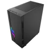 Obudowa PC GEMBIRD Fornax 2000 RGB Midi Tower Czarna — Micro ATX/ITX/ATX, 1x120mm tylny wentylator, 2x2.5 cala zatoki, 2x3.0 USB-A, Szkło hartowane