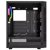 Obudowa PC GEMBIRD Fornax 2000 RGB Midi Tower Czarna — Micro ATX/ITX/ATX, 1x120mm tylny wentylator, 2x2.5 cala zatoki, 2x3.0 USB-A, Szkło hartowane