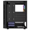 Obudowa PC GEMBIRD Fornax 2000 RGB Midi Tower Czarna — Micro ATX/ITX/ATX, 1x120mm tylny wentylator, 2x2.5 cala zatoki, 2x3.0 USB-A, Szkło hartowane